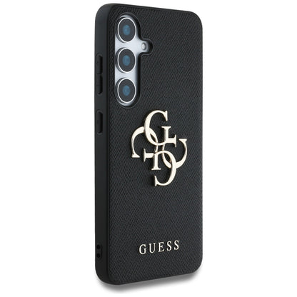 Tok Samsung Galaxy S25+ S936-hoz, Guess, 4G Grained Big and Classic Logo, Fekete