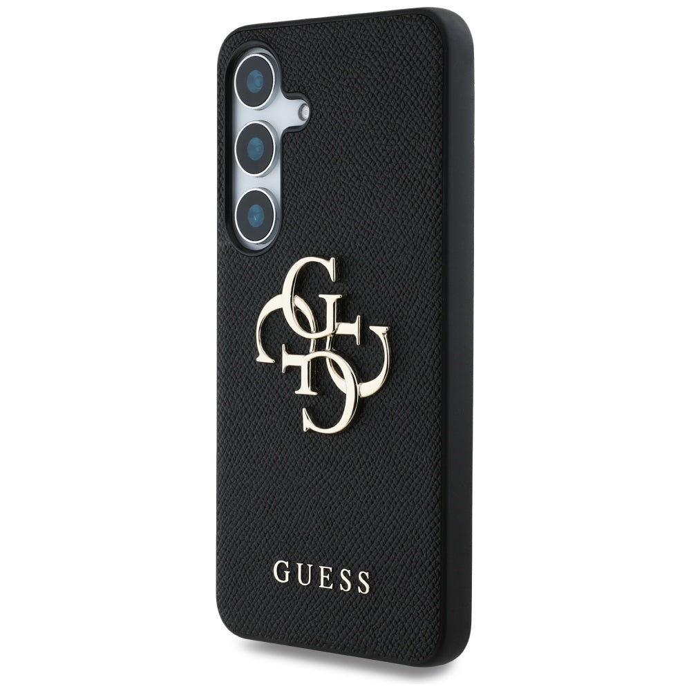 Tok Samsung Galaxy S25+ S936-hoz, Guess, 4G Grained Big and Classic Logo, Fekete