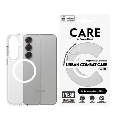 Tok Samsung Galaxy S25+ S936-hoz, PanzerGlass, Care Urban Combat, Átlátszó Fehér
