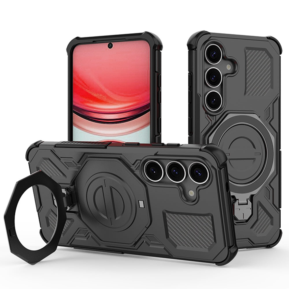 Tok Samsung Galaxy S25+ S936-hoz, Techsuit, Carbon Shield Pro, Fekete