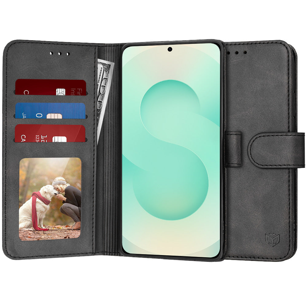 Tok Samsung Galaxy S25+ S936-hoz, Techsuit, Diary Book, Fekete
