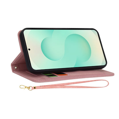 Tok Samsung Galaxy S25+ S936-hoz, Techsuit, FlipCraft, Rózsaszín