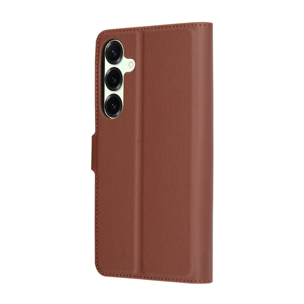 Tok Samsung Galaxy S25+ S936-hoz, Techsuit, bőr folio, barna