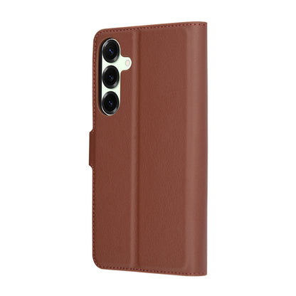 Tok Samsung Galaxy S25+ S936-hoz, Techsuit, bőr folio, barna