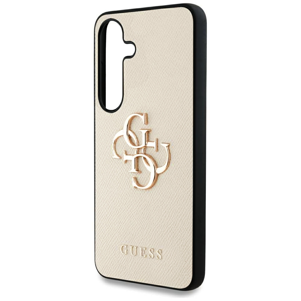 Tok Samsung Galaxy S25 S931-hez, Guess, 4G Grained Big and Classic Logo, Bézs