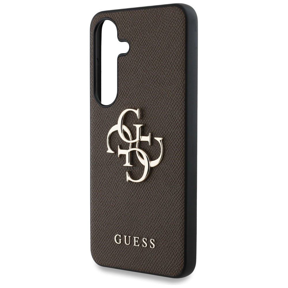 Tok Samsung Galaxy S25 S931-hez, Guess, 4G Grained Big and Classic Logo, Barna
