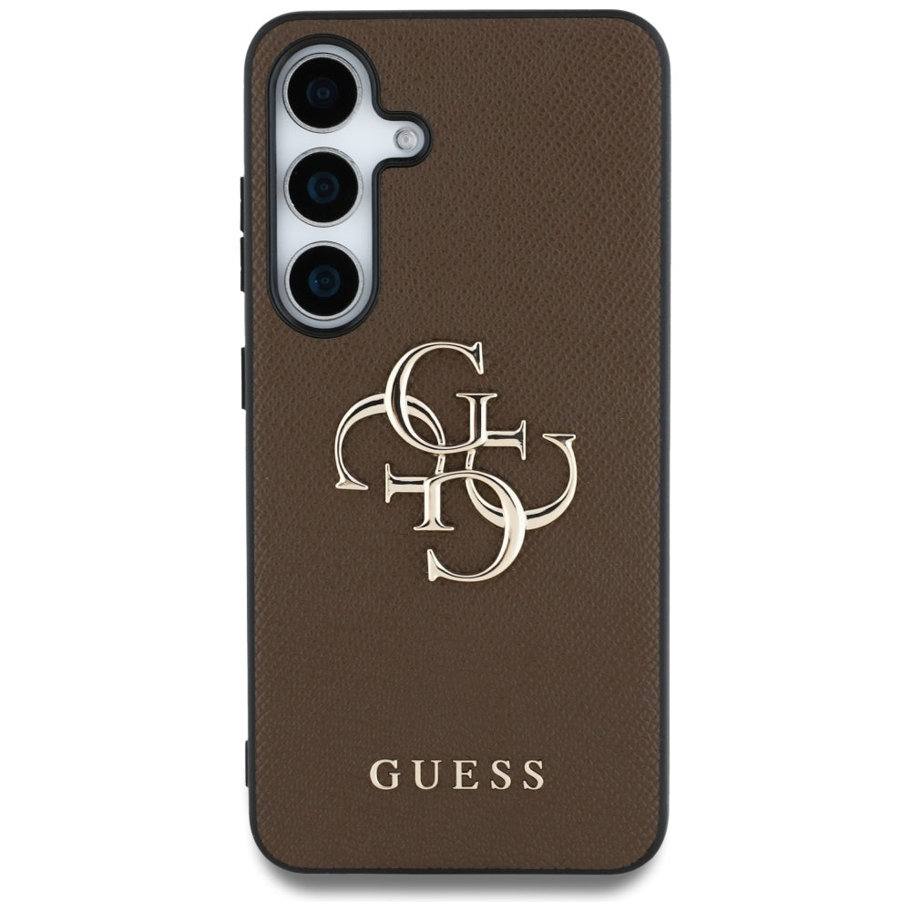 Tok Samsung Galaxy S25 S931-hez, Guess, 4G Grained Big and Classic Logo, Barna