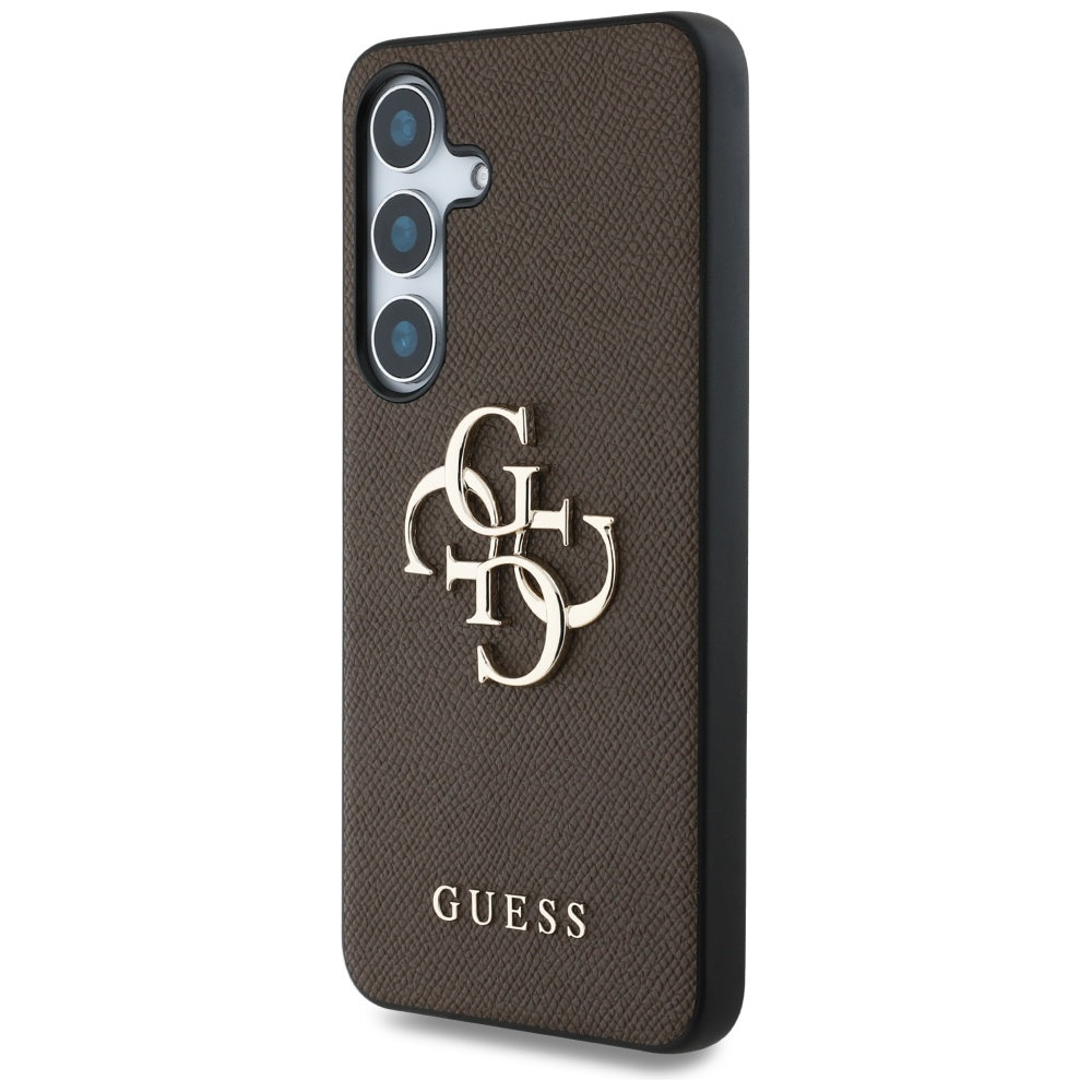 Tok Samsung Galaxy S25 S931-hez, Guess, 4G Grained Big and Classic Logo, Barna