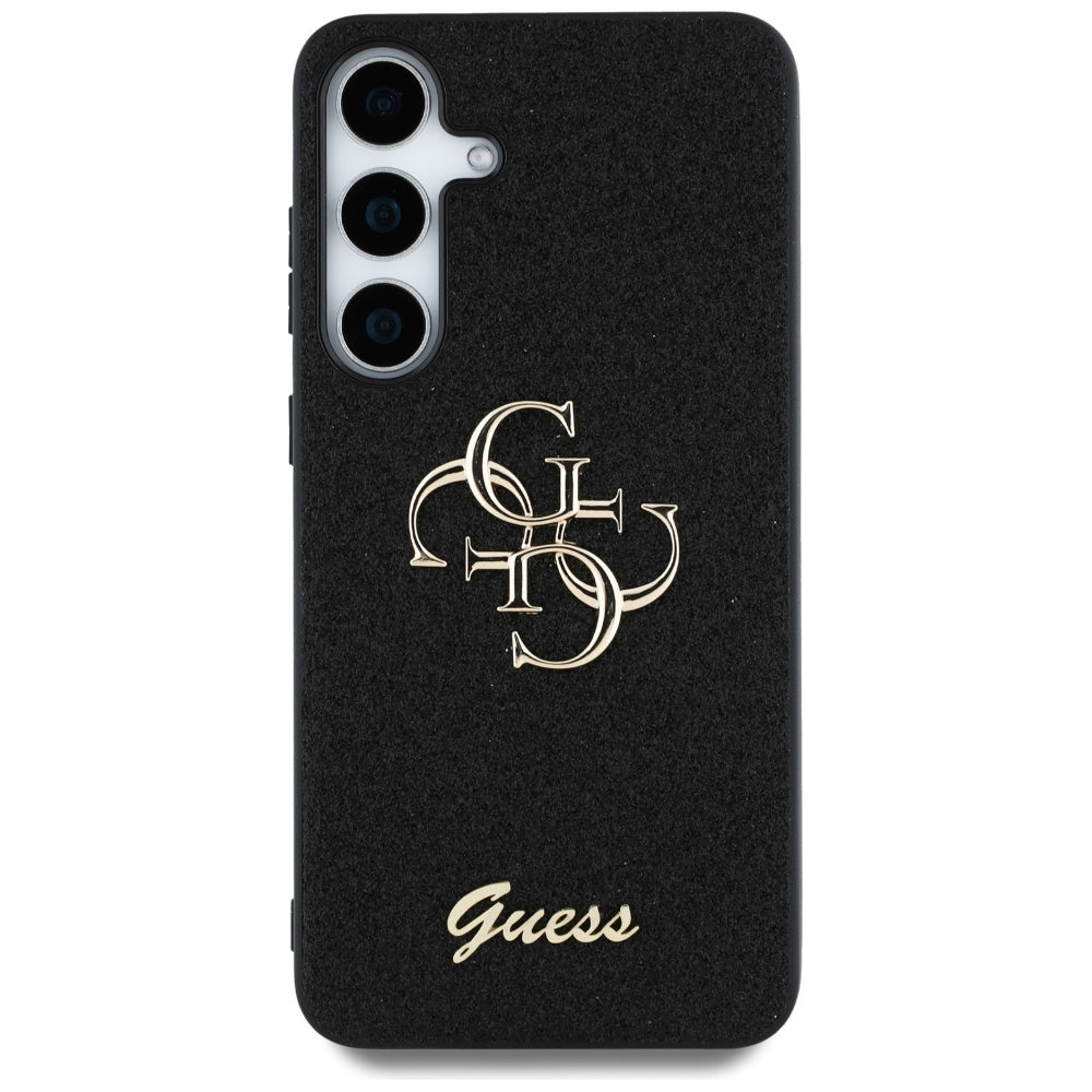 Tok Samsung Galaxy S25 S931-hez, Guess, Glitter Big 4G Script, Fekete
