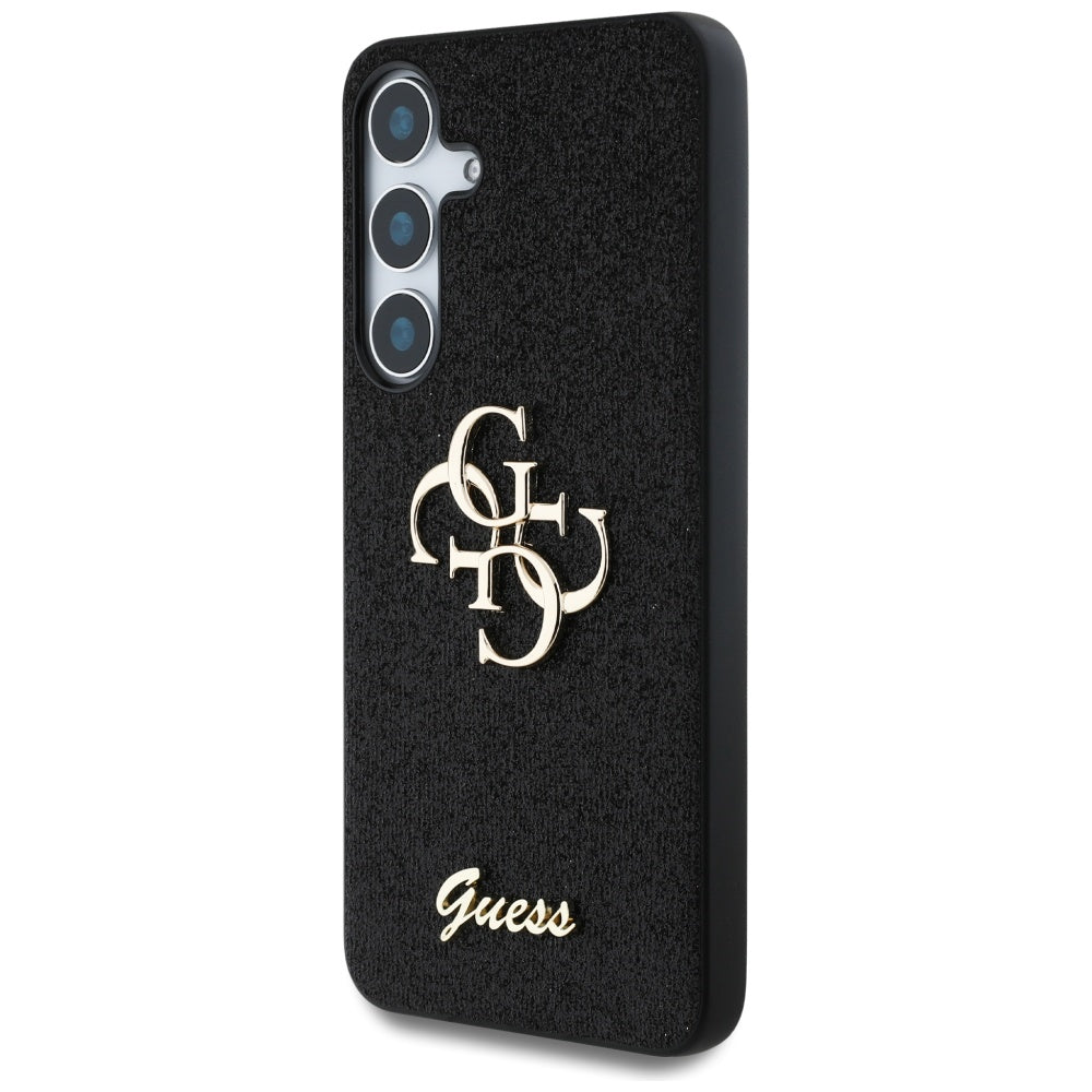 Tok Samsung Galaxy S25 S931-hez, Guess, Glitter Big 4G Script, Fekete