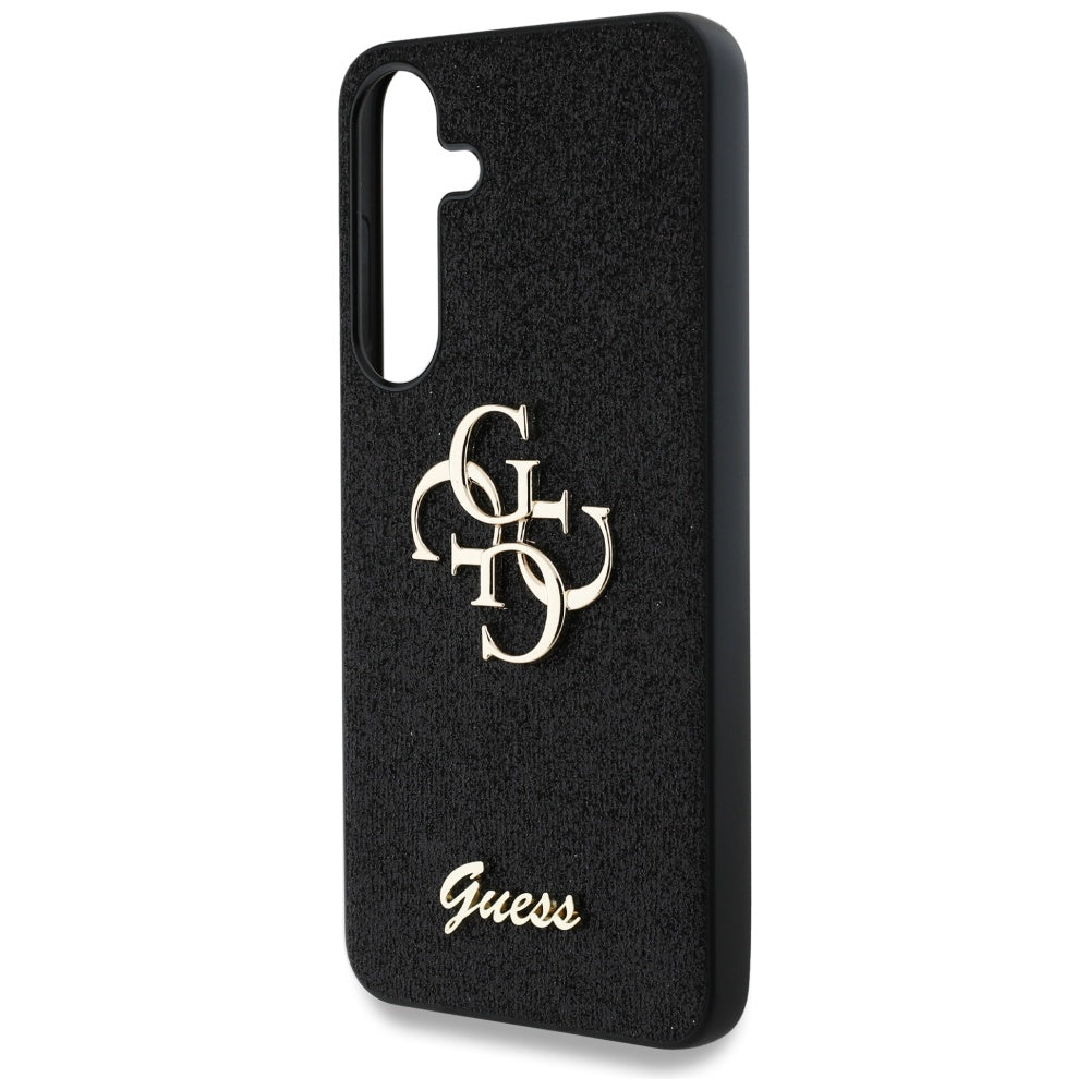 Tok Samsung Galaxy S25 S931-hez, Guess, Glitter Big 4G Script, Fekete