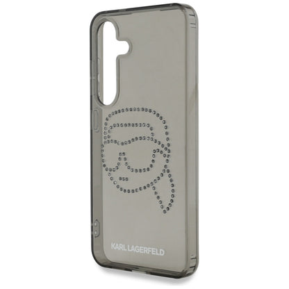 Tok Samsung Galaxy S25 S931-hez, Karl Lagerfeld, IML Rhinestones Karl's Head, Fekete