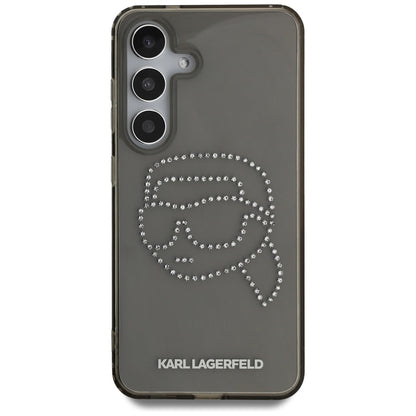 Tok Samsung Galaxy S25 S931-hez, Karl Lagerfeld, IML Rhinestones Karl's Head, Fekete