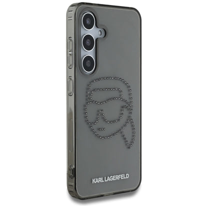 Tok Samsung Galaxy S25 S931-hez, Karl Lagerfeld, IML Rhinestones Karl's Head, Fekete