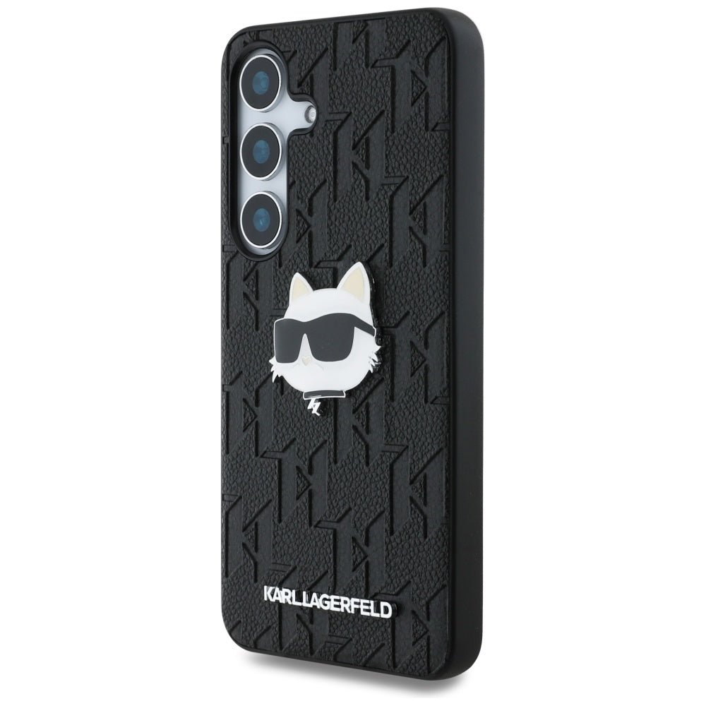 Tok Samsung Galaxy S25 S931-hez, Karl Lagerfeld, Monogram Choupette's Head, Fekete