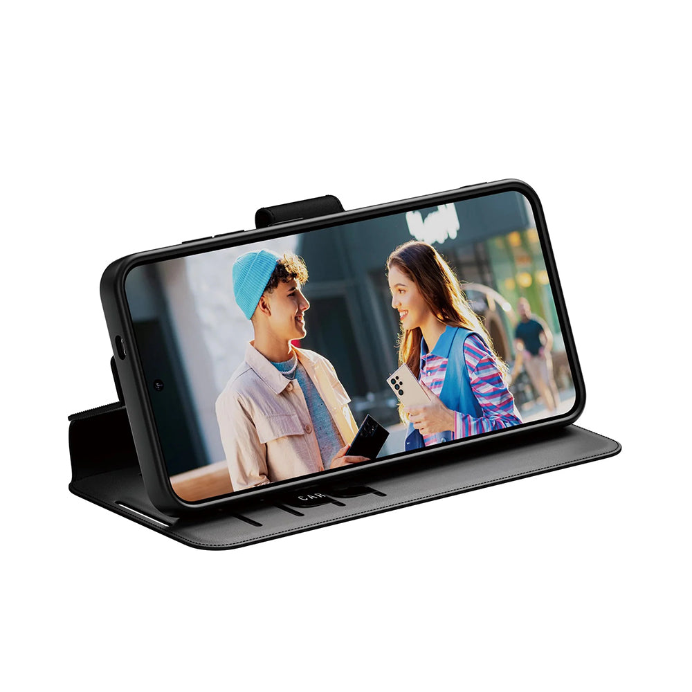 Tok Samsung Galaxy S25 S931-hez, PanzerGlass, Care Feature Kickstand Wallet, Fekete
