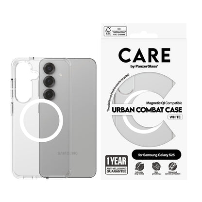 Tok Samsung Galaxy S25 S931-hez, PanzerGlass, Care Urban Combat, Átlátszó Fehér