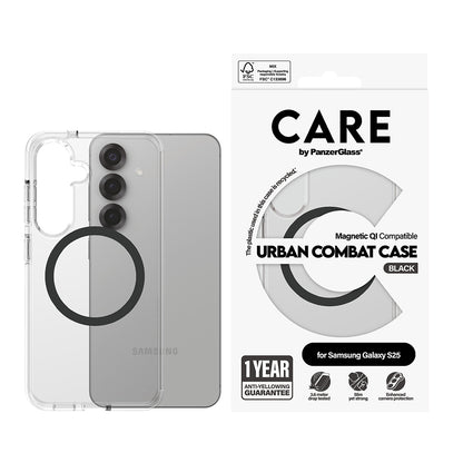 Tok Samsung Galaxy S25 S931-hez, PanzerGlass, Care Urban Combat, Átlátszó Fekete