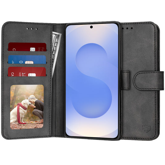 Tok Samsung Galaxy S25 S931-hez, Techsuit, Diary Book, Fekete