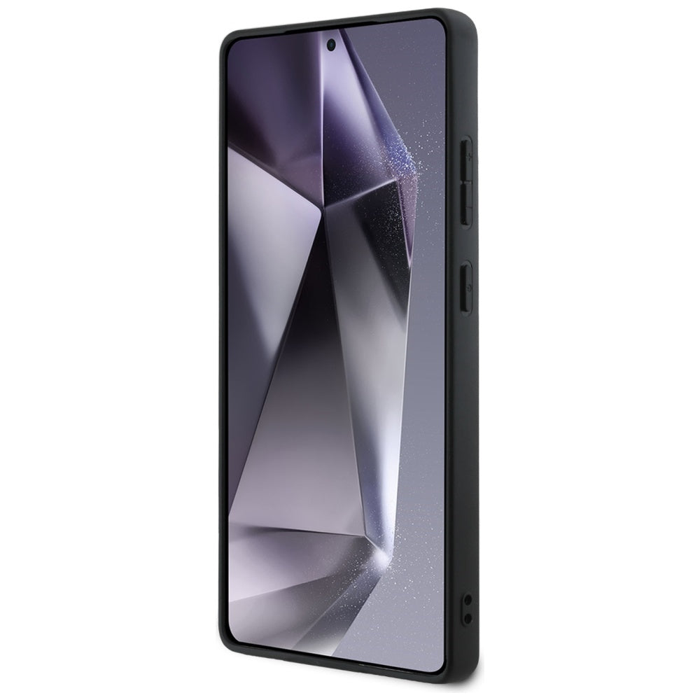 Tok Samsung Galaxy S25 Ultra S938-hoz, Guess, Grained Hot Stamp 4G Triangle, Fekete