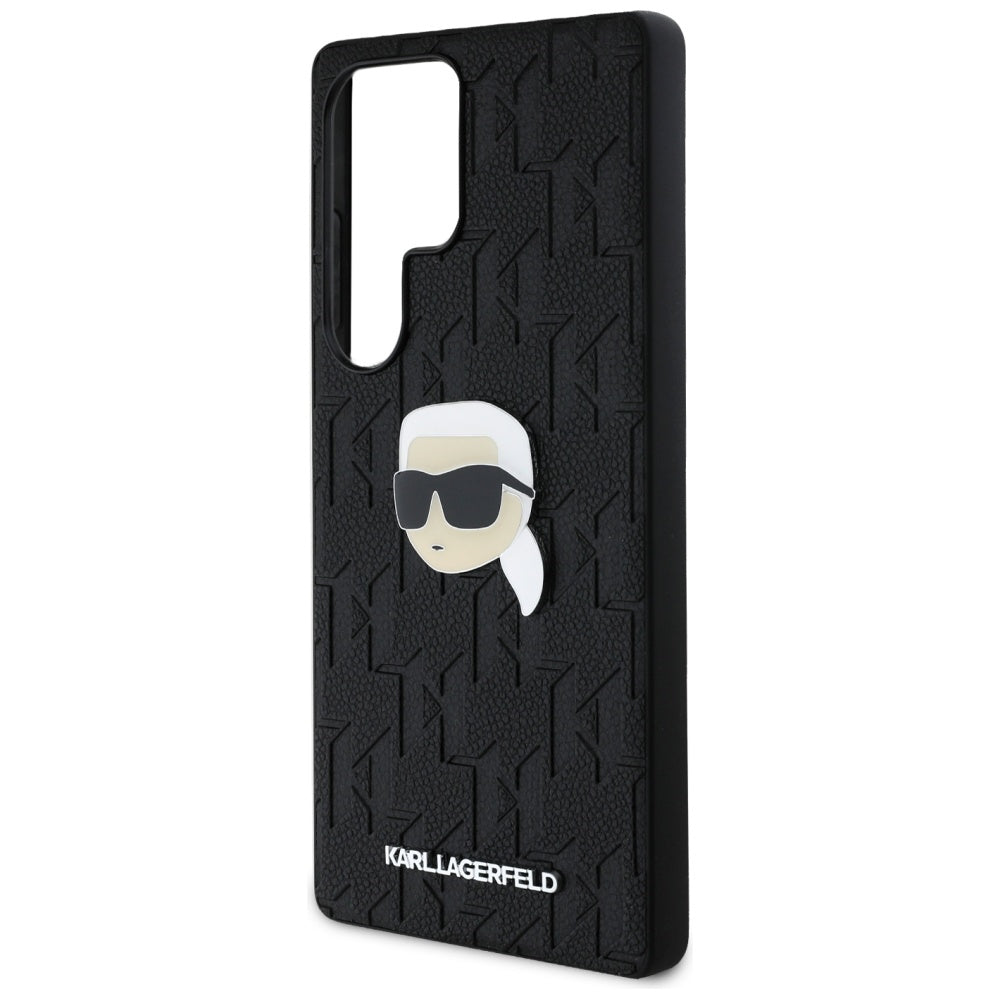 Case for Samsung Galaxy S25 Ultra S938, Karl Lagerfeld, Monogram Karl's Head, Black