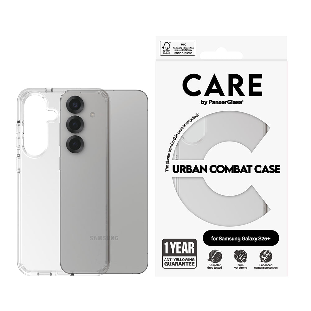 Tok Samsung Galaxy S25 Ultra S938-hoz, PanzerGlass, Care Urban Combat, Átlátszó