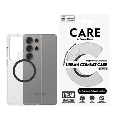 Tok a Samsung Galaxy S25 Ultra S938-hoz, PanzerGlass, Care Urban Combat, Fekete Átlátszó