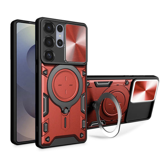 Tok Samsung Galaxy S25 Ultra S938-hoz, Techsuit, CamGuard Pro, Piros