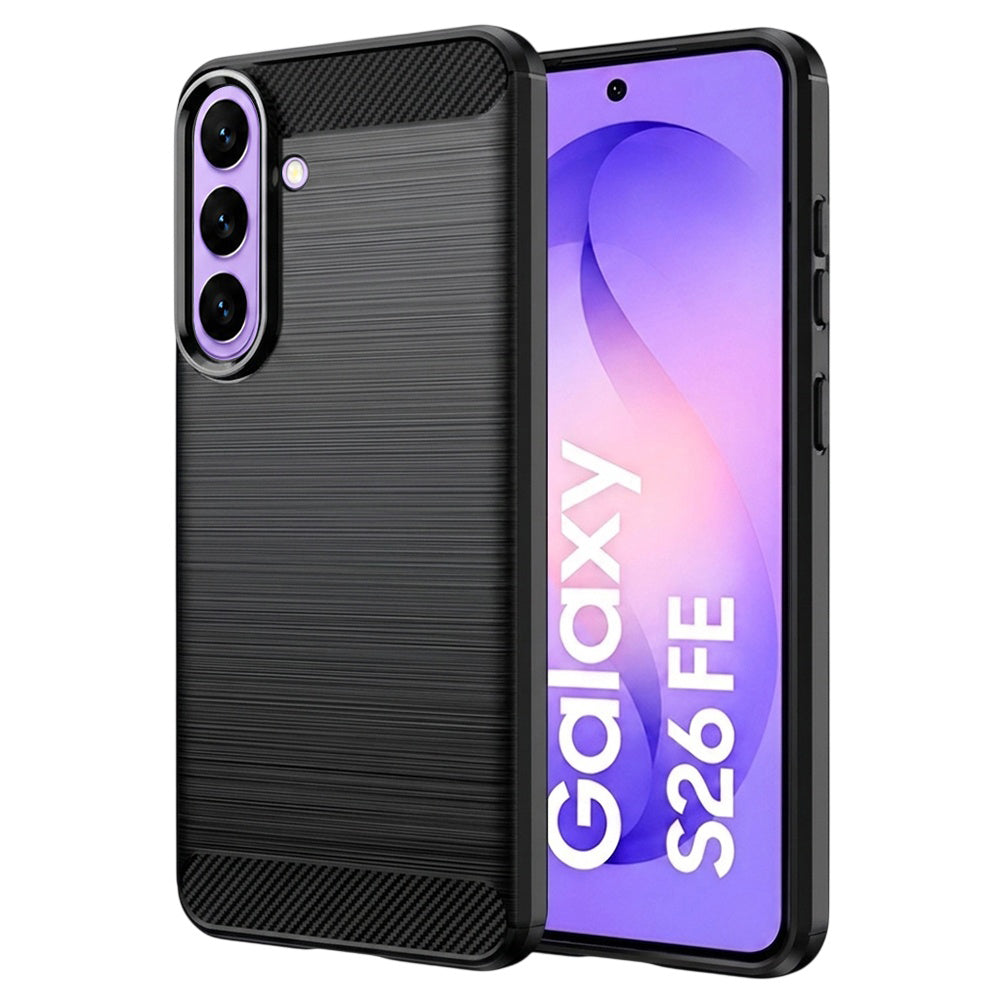 Tok Samsung Galaxy S26 FE / S25 FE-hez, Techsuit, Karbon, Fekete