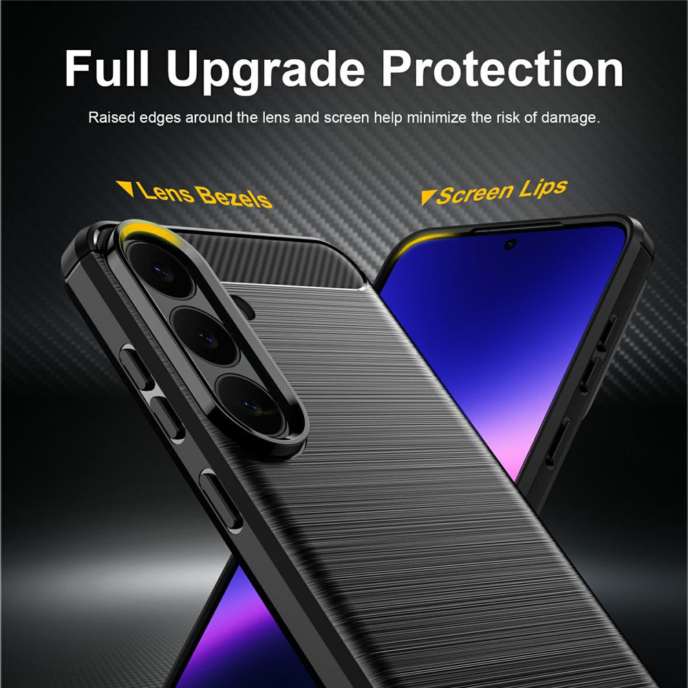Tok Samsung Galaxy S26 FE / S25 FE-hez, Techsuit, Karbon, Fekete
