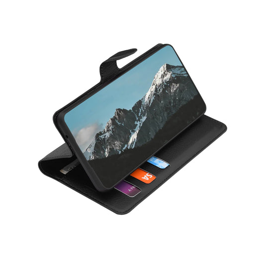 Tok Samsung Galaxy S26 FE / S25 FE készülékhez, Techsuit, bőr folio, fekete