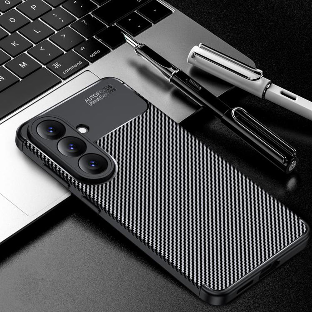 Tok Samsung Galaxy S26 Plus S947-hez, Techsuit, CarbonFiber, Fekete