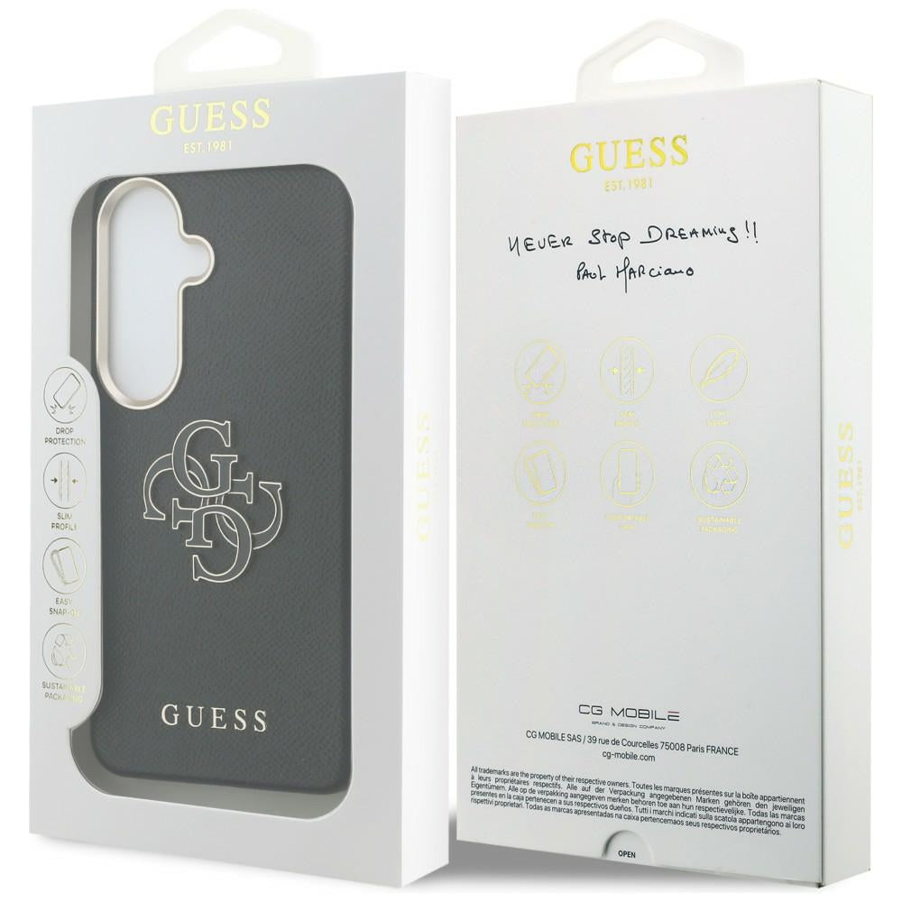 Tok Samsung Galaxy S26 S942-hez, Guess, 4G Grained Big and Classic Logo, Fekete