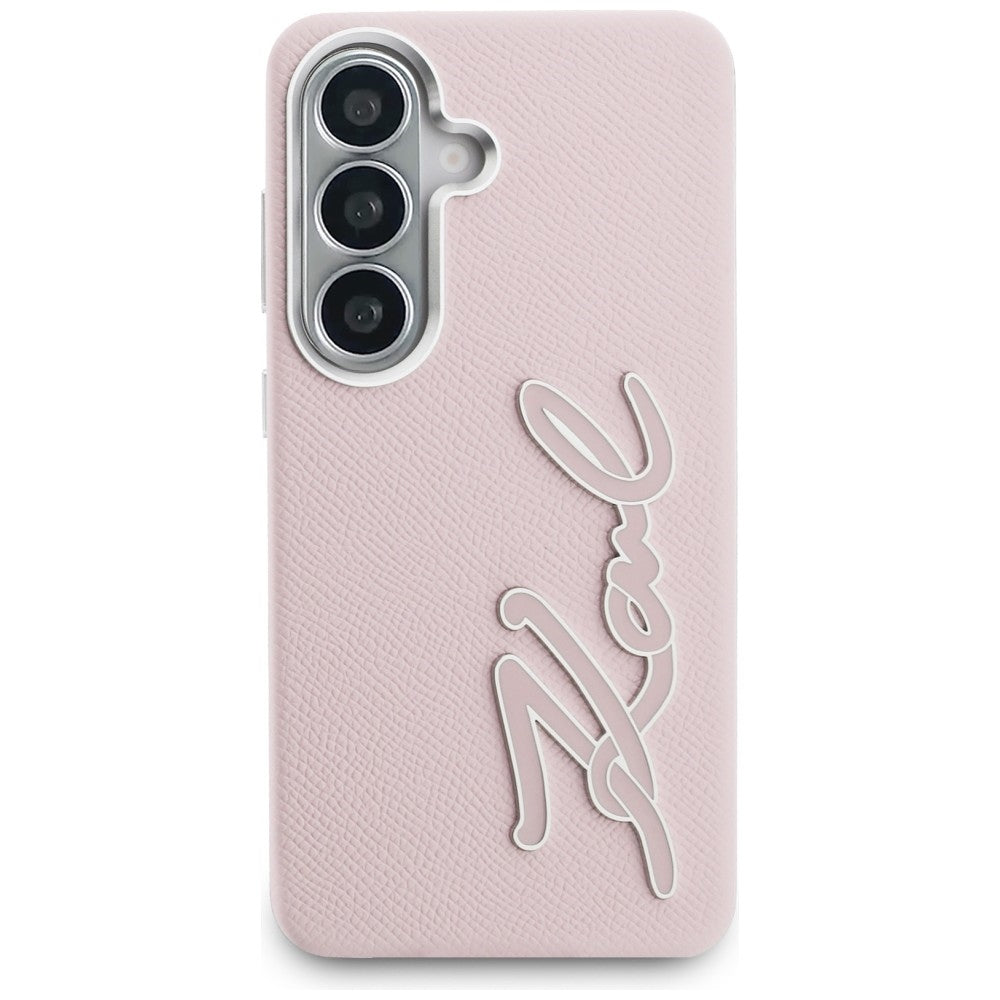 Tok Samsung Galaxy S26 S942-hez, Karl Lagerfeld, Signature Resin Logo, Rózsaszín