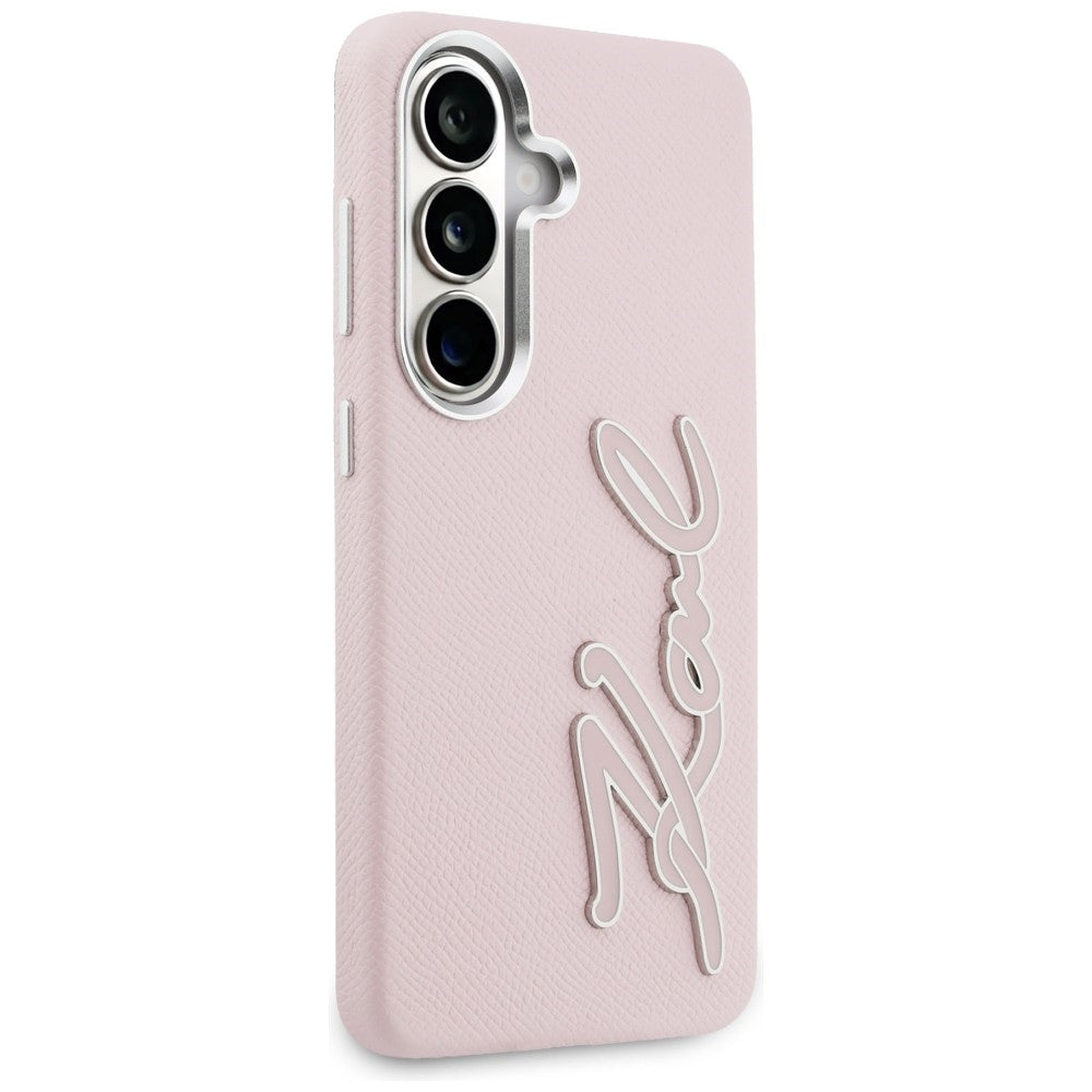 Tok Samsung Galaxy S26 S942-hez, Karl Lagerfeld, Signature Resin Logo, Rózsaszín