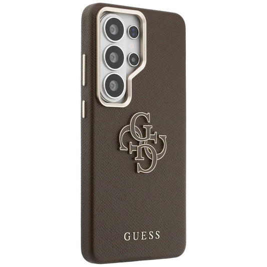 Tok Samsung Galaxy S26 Ultra S948-hez, Guess, 4G Grained Big and Classic Logo, Barna