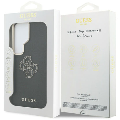 Tok Samsung Galaxy S26 Ultra S948-hoz, Guess, 4G Grained Big and Classic Logo, Fekete