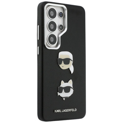 Case for Samsung Galaxy S26 Ultra S948, Karl Lagerfeld, Saffiano Karl & Choupette's Head Pin, Black