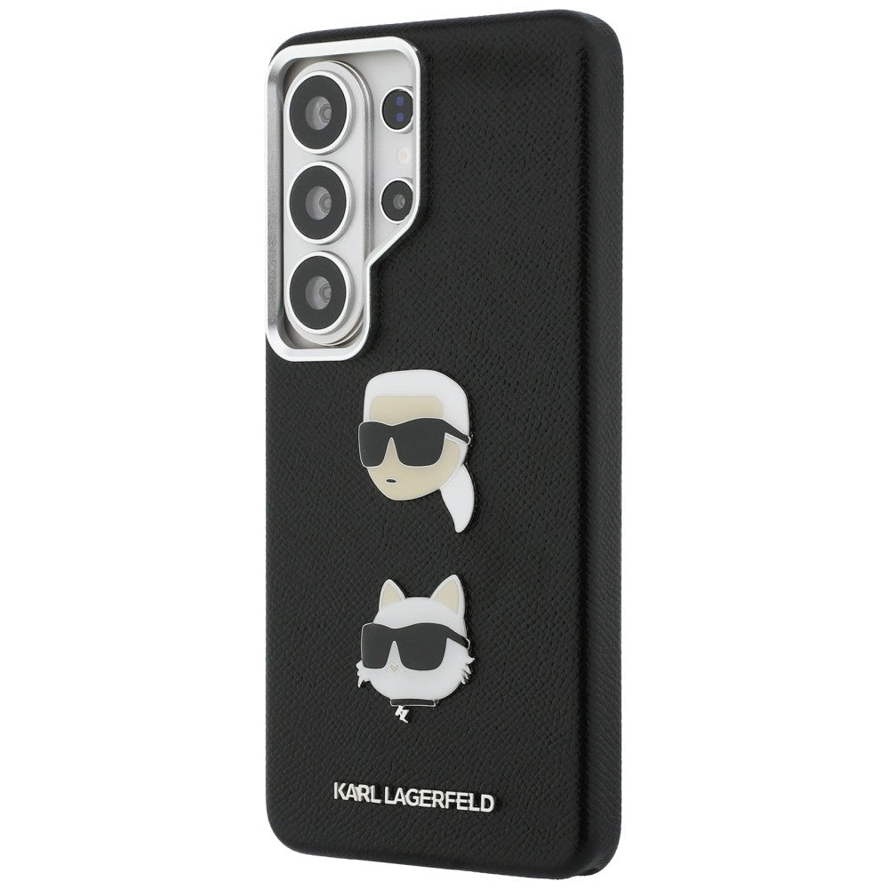 Case for Samsung Galaxy S26 Ultra S948, Karl Lagerfeld, Saffiano Karl & Choupette's Head Pin, Black