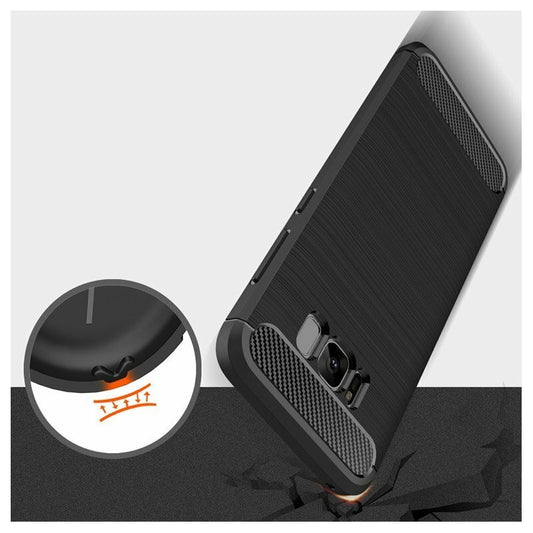 Tok Samsung Galaxy S8+ G955-hez, Techsuit, Karbon, Fekete