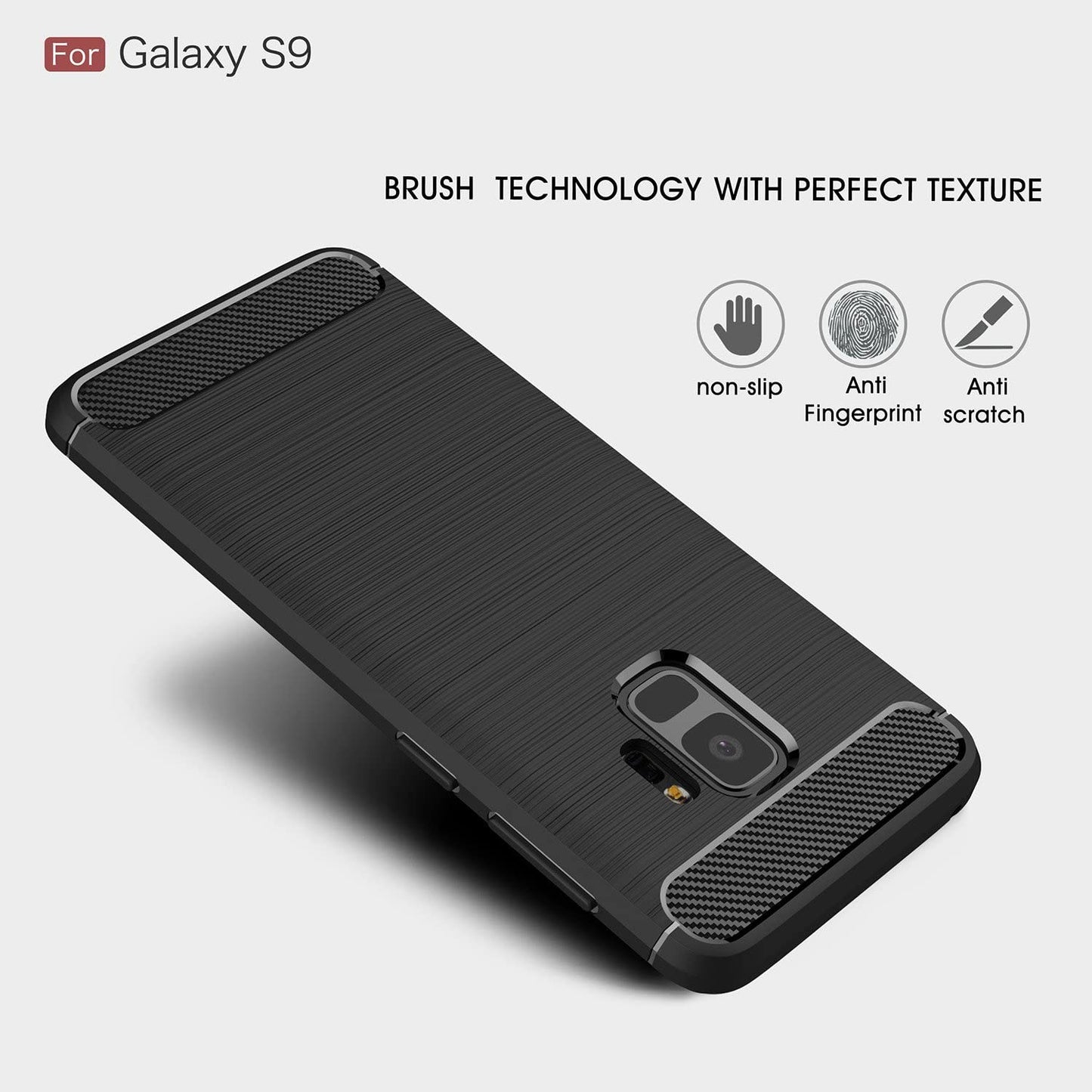 Tok Samsung Galaxy S9 G960-hoz, Techsuit, Karbon, Fekete