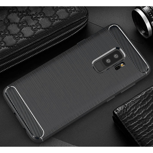 Tok Samsung Galaxy S9+ G965-hez, Techsuit, karbon, fekete