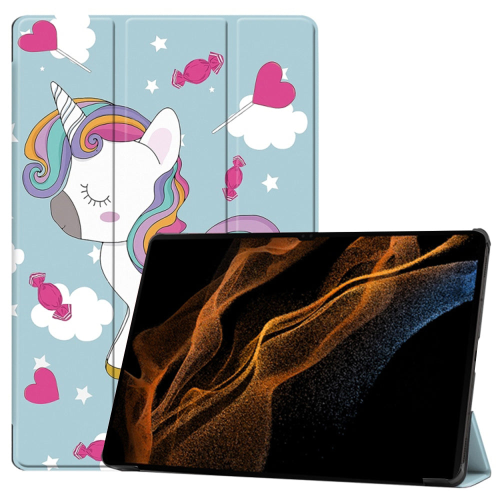 Tok Samsung Galaxy Tab S10 Ultra / Tab S9 Ultra / Tab S8 Ultra készülékhez, Techsuit, FoldPro Unicorn, Többszínű