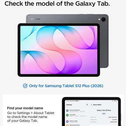 Tok Samsung Galaxy Tab S12 Plus készülékhez, Spigen Liquid Air Folio, fekete, ACS11828