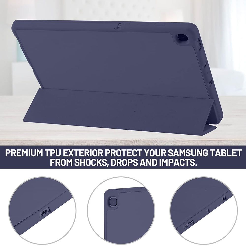 Tok Samsung Galaxy Tab S6 Lite (2024) / Tab S6 Lite (2022) / Tab S6 Lite (2020) készülékhez, Techsuit, Flex Trifold, Tengerészkék