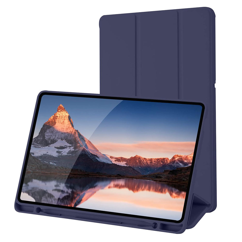 Tok Samsung Galaxy Tab S6 Lite (2024) / Tab S6 Lite (2022) / Tab S6 Lite (2020) készülékhez, Techsuit, Flex Trifold, Tengerészkék