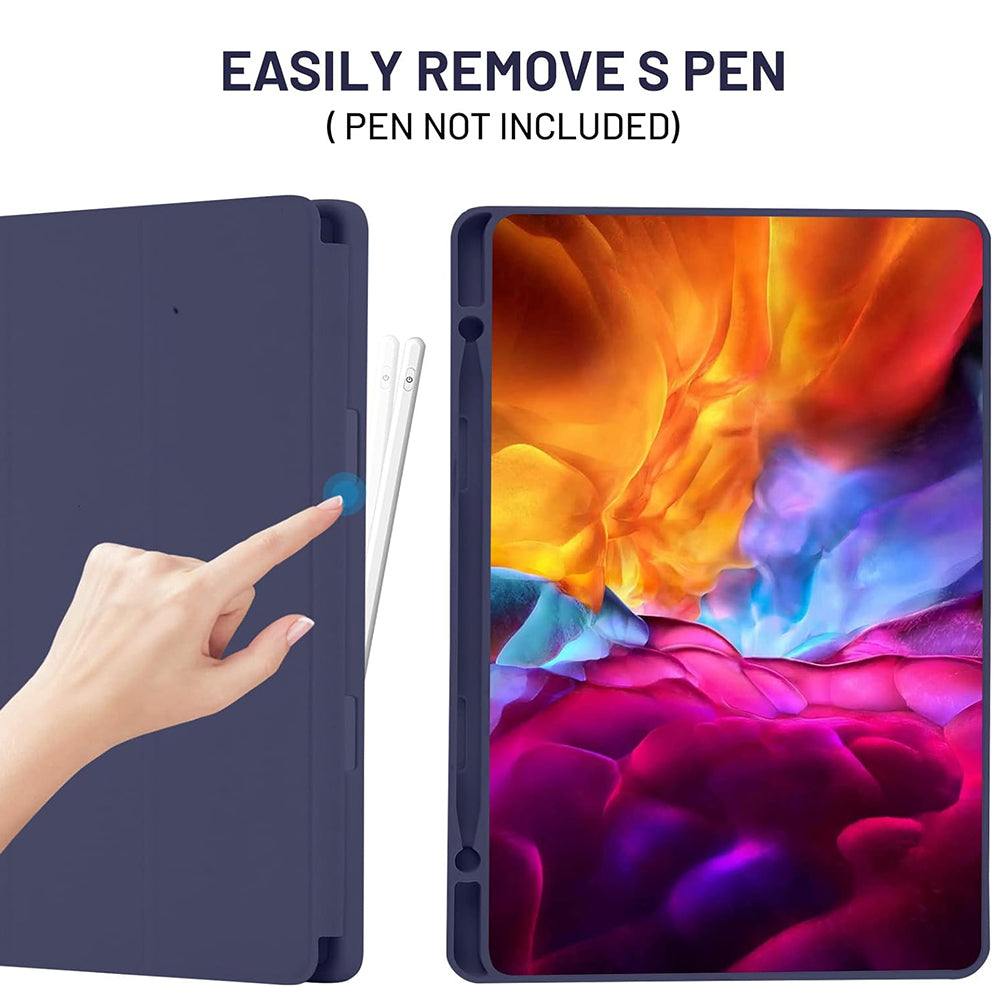 Tok Samsung Galaxy Tab S6 Lite (2024) / Tab S6 Lite (2022) / Tab S6 Lite (2020) készülékhez, Techsuit, Flex Trifold, Tengerészkék