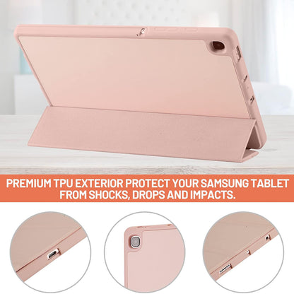 Tok Samsung Galaxy Tab S6 Lite (2024) / Tab S6 Lite (2022) / Tab S6 Lite (2020) készülékhez, Techsuit, Flex Trifold, Rózsaszín