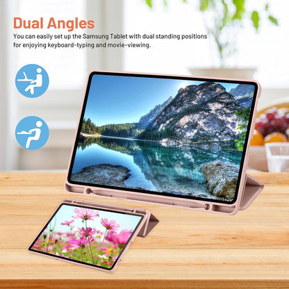 Tok Samsung Galaxy Tab S6 Lite (2024) / Tab S6 Lite (2022) / Tab S6 Lite (2020) készülékhez, Techsuit, Flex Trifold, Rózsaszín