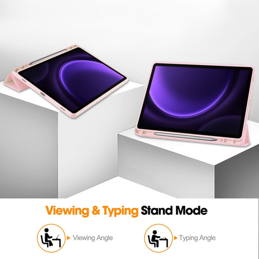 Tok Samsung Galaxy Tab S9 FE / Tab S9 / Tab S10 FE készülékhez, Techsuit, Flex Trifold, Rózsaszín